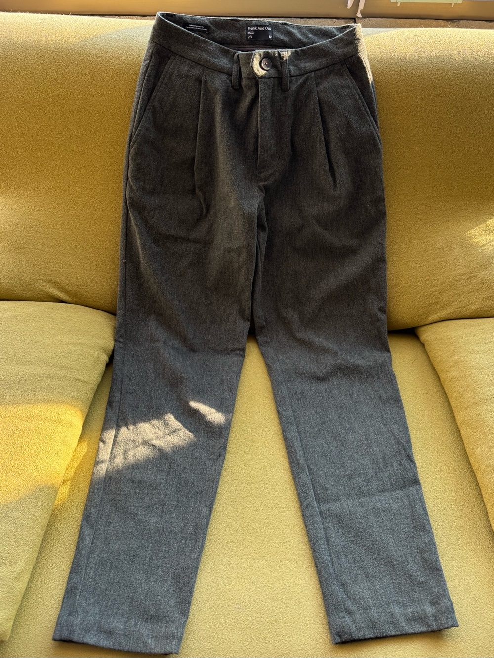 Frank & Oak Dark Gray Pleated Men’s Trousers 28”
